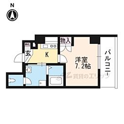 マインズ・コム四条大宮 1Kの間取図画像