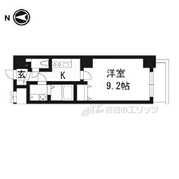 VILLAMARY五条 1Kの間取図画像