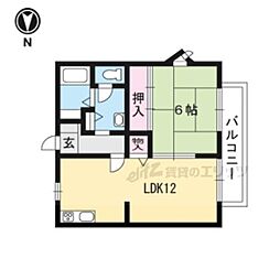 メゾン雲母坂 1LDKの間取図画像