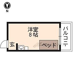 紫竹中嶋ビル ワンルームの間取図画像