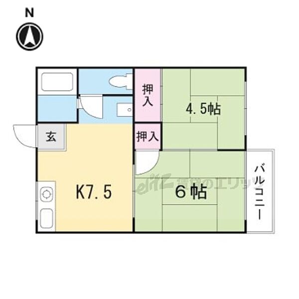 滋賀県大津市本堅田4丁目(賃貸アパート2DK・2階・34.02㎡)の写真 その2