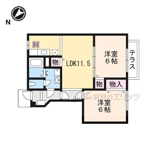 滋賀県守山市勝部4丁目(賃貸アパート2LDK・1階・51.79㎡)の写真 その2