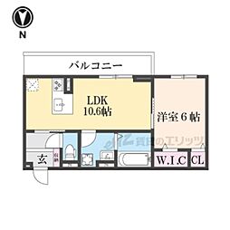 エレガンスビュー 103 1階1LDKの間取り