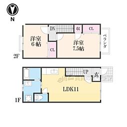 メゾングリンピア 2LDKの間取図画像