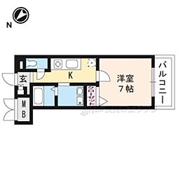 京阪石山坂本線 錦駅 徒歩7分の賃貸マンション 3階1Kの間取り