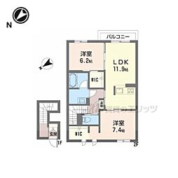イースト ベイ 2LDKの間取図画像