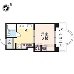 LakeFront浜大津 1Kの間取図画像