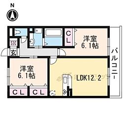 フリーデSTA 2LDKの間取図画像