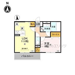 LUMIERE DU SOIR DEUX 1LDKの間取図画像