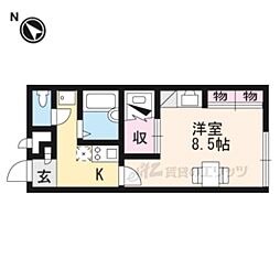 レオパレスあかね 1Kの間取図画像