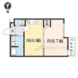 Fortuna打出浜 1DKの間取図画像