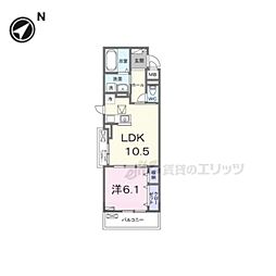 エルグランデSOU 1LDKの間取図画像