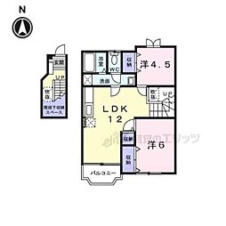 ジュネス瀬田A 2LDKの間取図画像
