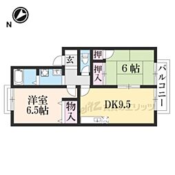 セジュール和1 2LDKの間取図画像