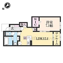 プロムナード南谷2 1LDKの間取図画像