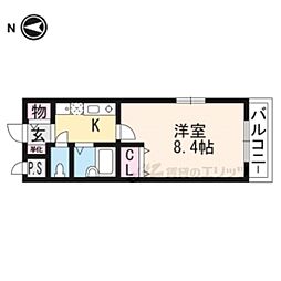 KYOMANSION 1Kの間取図画像