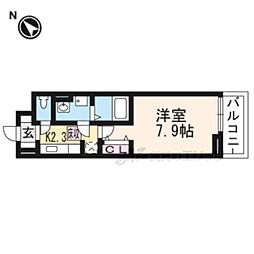 ライフステージM's 1Kの間取図画像