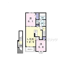 グランド ソレイユ 2LDKの間取図画像