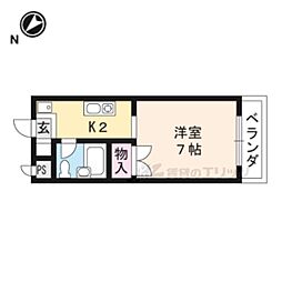 エラン・ビタール ワンルームの間取図画像