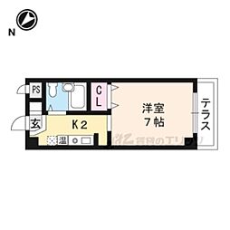エラン・ビタール ワンルームの間取図画像