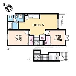 ピリアー 2LDKの間取図画像
