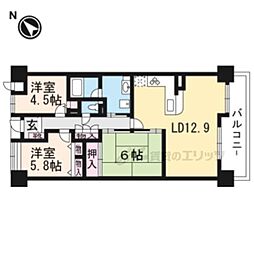 ローレルコート草津 3LDKの間取図画像