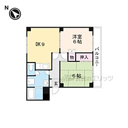 サンシャイン・21 2DKの間取図画像