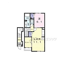 グランド ソレイユ 1LDKの間取図画像