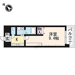 ブエナビスタ南草津 1Kの間取図画像