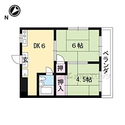 コーポフジ 2DKの間取図画像