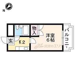 くさつセンチュリーマンション 1Kの間取図画像