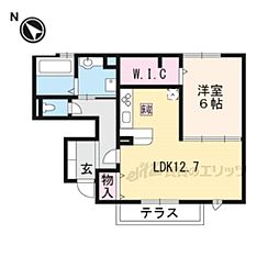 カーサデハル 1LDKの間取図画像