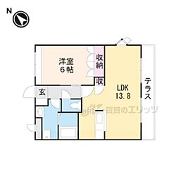 トップヒル 1LDKの間取図画像
