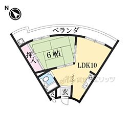 レドンダカサ玉川 1LDKの間取図画像