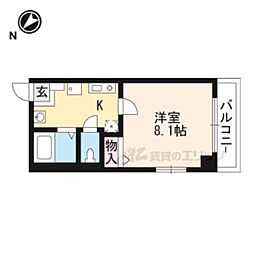 メゾンドプチチャンプス 1Kの間取図画像