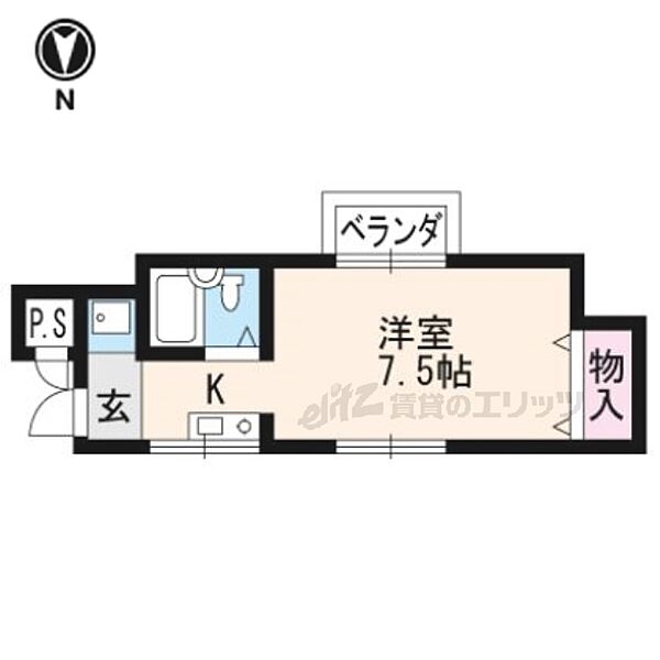 パンプキンハウス 205｜京都府京都市右京区宇多野馬場町(賃貸アパート1K・2階・17.82㎡)の写真 その2