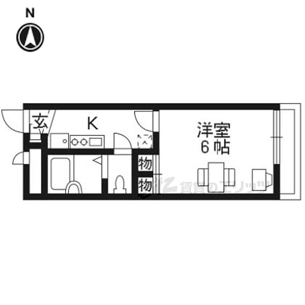 京都府京都市下京区西七条北東野町(賃貸アパート1K・2階・19.46㎡)の写真 その2