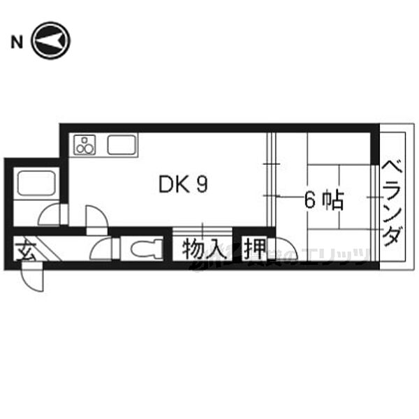 シャルレ1番館 205｜京都府向日市物集女町豆尾(賃貸マンション1LDK・2階・34.47㎡)の写真 その2