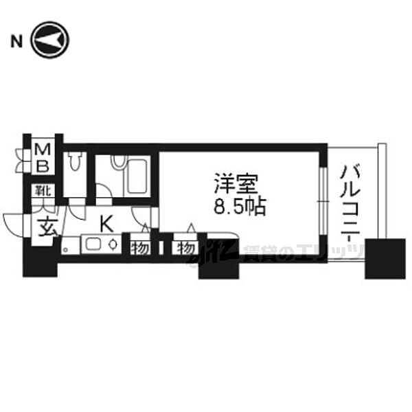 デリード＆サンヴェール桂川東412号室 ｜京都府京都市右京区梅津南広町(賃貸マンション1K・4階・25.95㎡)の写真 その2