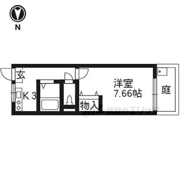 クレセントＹＡＮＡＧＩ 101｜京都府京都市右京区太秦安井柳通町(賃貸アパート1K・1階・24.84㎡)の写真 その2