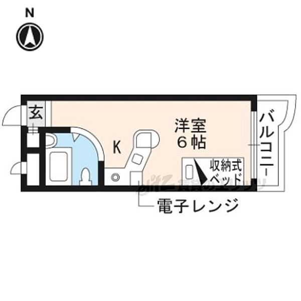 京都府京都市右京区太秦桂木町(賃貸マンション1R・2階・19.60㎡)の写真 その2