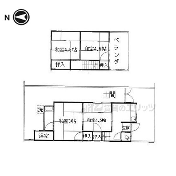 京都府向日市寺戸町(賃貸一戸建4K・2階・48.87㎡)の写真 その2