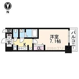 アドバンス京都ソナーレ 1Kの間取図画像