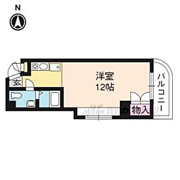 シルクコート嵐山 1Kの間取図画像
