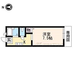サンハイツ嵯峨野 1Kの間取図画像