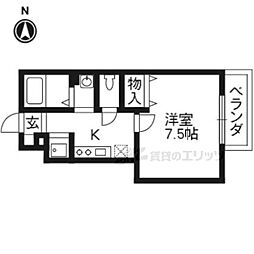 ボワヴィラージュ2 1Kの間取図画像