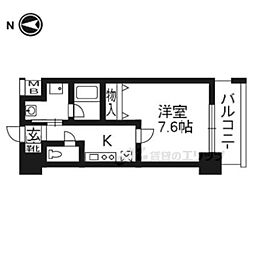 アスヴェル京都外大前 1Kの間取図画像