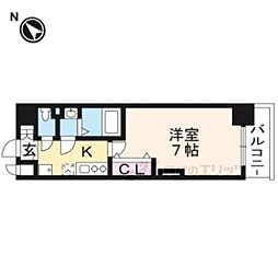 Luxe京都西大路 1Kの間取図画像