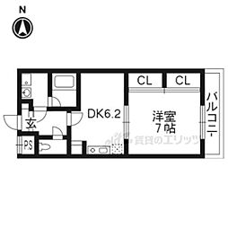 Uluru東向日 1DKの間取図画像