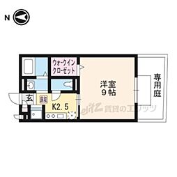 セジュールカミンズ 1Kの間取図画像